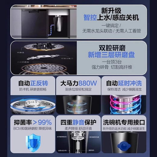 Haier's new kitchen food waste disposer kitchen household intelligent automatic wireless switch grinder LD660-Pro