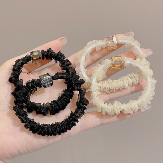 Jiuvia Lily of the Valley flower headband rubber band to tie hair women's hairband 2024 new Internet celebrity ball head simple small intestine ring hair accessory JYFQ109 crystal headband 2-piece set