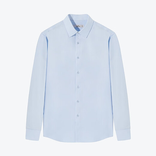 SEVEN long-sleeved shirt men's spring business casual formal herringbone men's lapel shirt sky blue 40