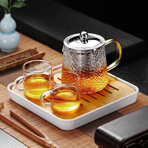 Shandian water tea tray household kung fu tea set tray bamboo tea table saucer modern simple set drain tray small 20*20cm