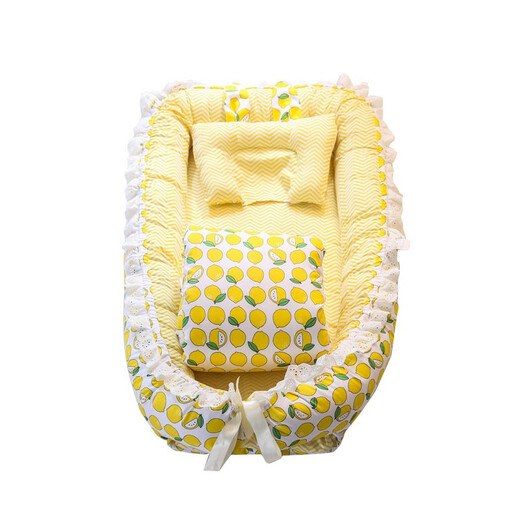 Zailu crib portable and removable 03-year-old newborn baby bed in the bed bionic uterus bed baby bed lemon pie removable and washable with quilt + pillow
