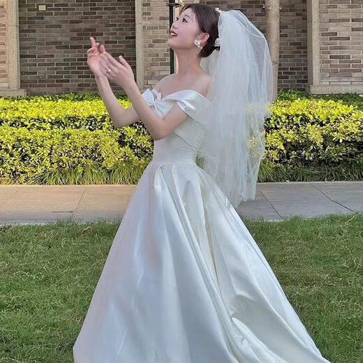 Veil Bridal Wedding Veil New Style Super Fairy Style Certification Registration Headwear Proposal Photography Long Puff P White Puff Gauze (Organza) About 80 Hair Comb