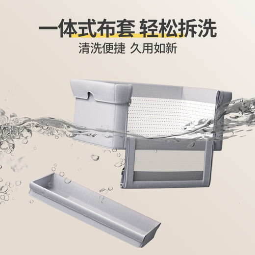 Trimigo multifunctional crib, movable baby bed, newborn bed, splicable large bed, sleeping artifact, newborn gift, khaki (universal wheel + mosquito net + changing table)