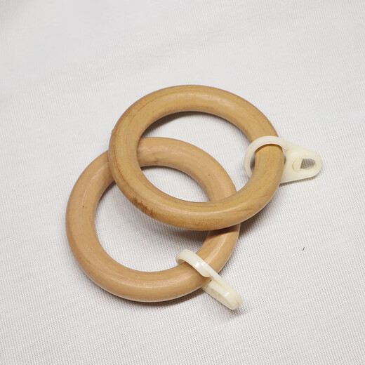 Lilang curtain rod ring solid wood wooden curtain buckle hanging ring hook accessories log Roman rod ring ring ring A style wood color one inner diameter 45mm
