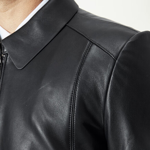 Shanshan first layer sheepskin leather jacket men's autumn and winter business casual commuting versatile genuine leather lapel fitted crisp jacket