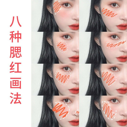 Carslan Blush Highlight All-in-one Palette Nude Makeup Matte Natural Blush Cream Women's Matte Contouring and Brightening Skin Color Three-in-One Rouge 03 Slow Heat Black Tea