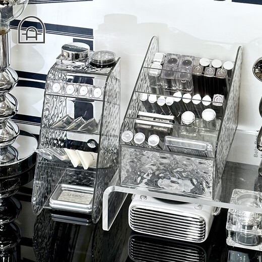 Dongha makeup brush storage barrel dressing table oblique plug-in lipstick storage rack bathroom eye shadow cosmetics storage box small + large combination