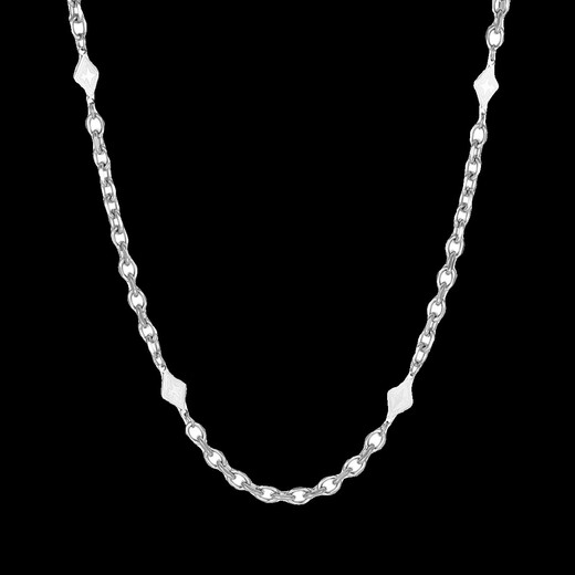 Chi Ying Wang Jiaer's same necklace sterling silver men's trendy brand versatile hip-hop style autumn and winter high-end star diamond sweater chain diamond star necklace 50cm-exquisite gift box