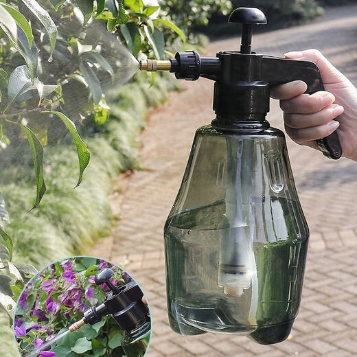 Manual pneumatic flower watering can, watering can, watering can, sprayer, watering can, shower small watering can, 1 high-grade gray pressure model 1.8 liters