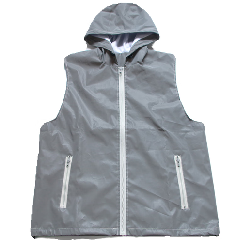 Customized reflective hooded vest, night vision travel safety riding vest, vest for boys, outdoor top, sports laser jacket, high brightness silver reflective S