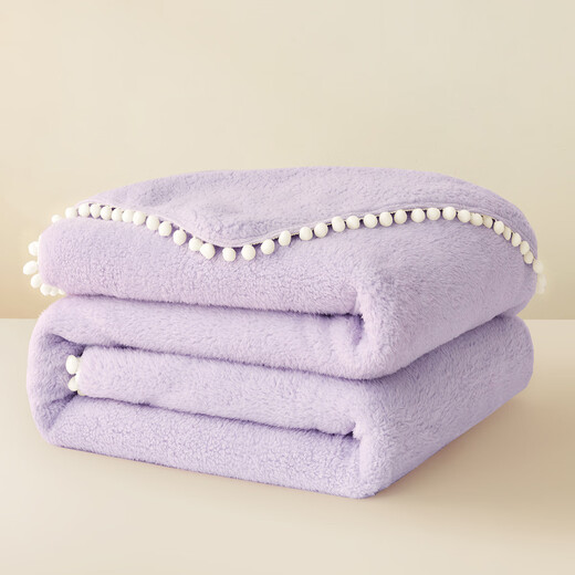 Luolai Home Textile Blanket Thick Flannel Blanket Office Home Nap Air Conditioning Blanket Class A Super Soft Marshmallow Dodo Fleece Blanket Purple 180*200cm