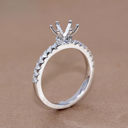 Fat Donglai's same style 18k gold ring with empty support, Seiko moissanite l ring support, 925 silver plated 18k gold ring fixing port J01 (1 carat)