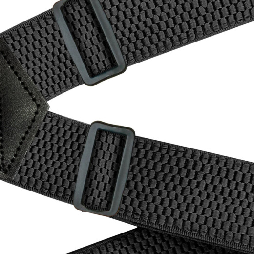 Xuyun men's 4-clip suspenders 3.8CM wide X-shaped corn pattern elastic suspenders black hook buckle X-shaped black leather black hook buckle-dark gray