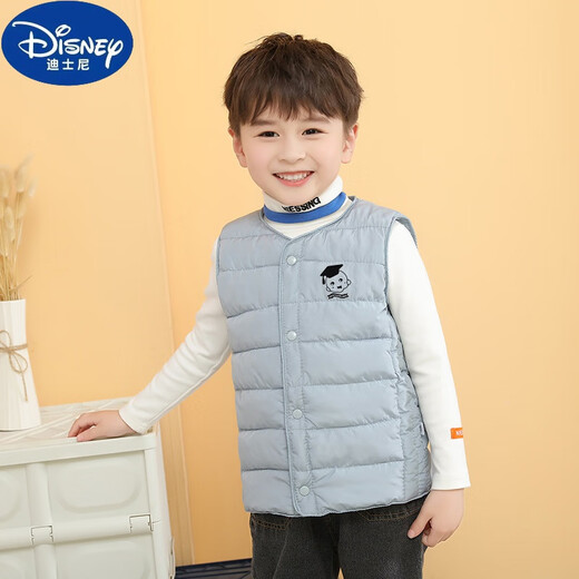 Disney children's cotton vest for men and women, baby cotton vest, autumn and winter new style, thickened cotton vest for small and medium-sized children, dark blue 120 (recommended height 100-110)