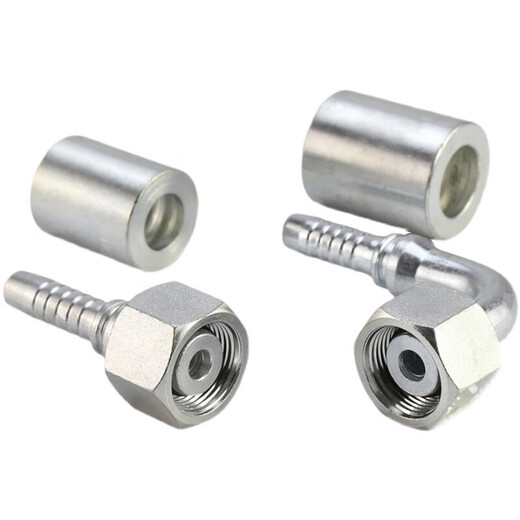 Hydraulic oil pipe crimping joint metric H-type 4523 steel 24-degree cone straight elbow excavator oil pipe pressure pipe head 13 rod-M22x1.5C type