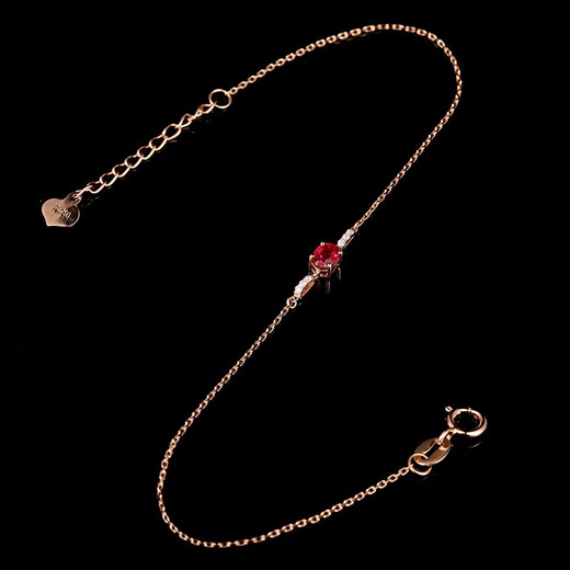 Tingliang Natural Ruby Bracelet Colorful 18K Gold Inlaid Diamond Fashion Wristband for Lover Ready in Stock (15.5-18cm)