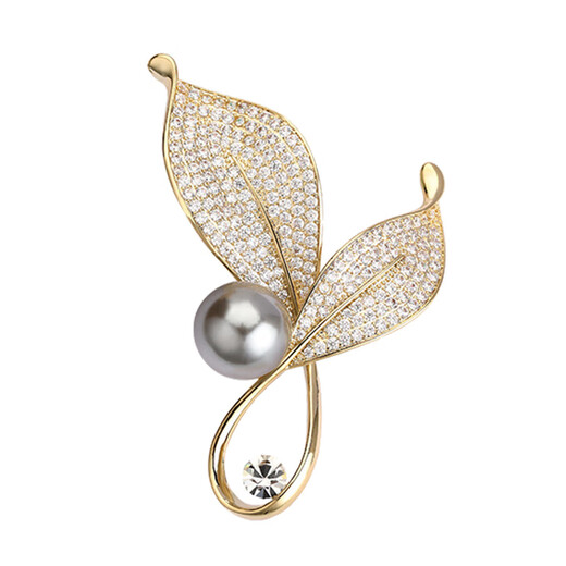 Violet (violet) rosemary brooch women's imitation pearl high-end exquisite corsage anti-exposure suit small fragrance mother's day gift new year's holiday new champagne gold