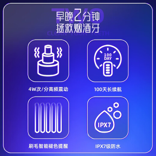 Qianshan Electric Toothbrush Men's Special Sonic Vibration Toothbrush Soft-bristled Toothbrush Head Smart Electric Brush Practical Couple New Year's Birthday Gift for Boyfriend Husband Boy Standard Q8 Black | 4 brush heads in total