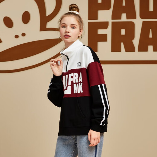 PaulFrank/Big Mouth Monkey Autumn Sweater Women's Loose Korean Thin Street Fashion BF Lazy Wind Stand Collar Pure Cotton PFCTT203022W Mixed Color S