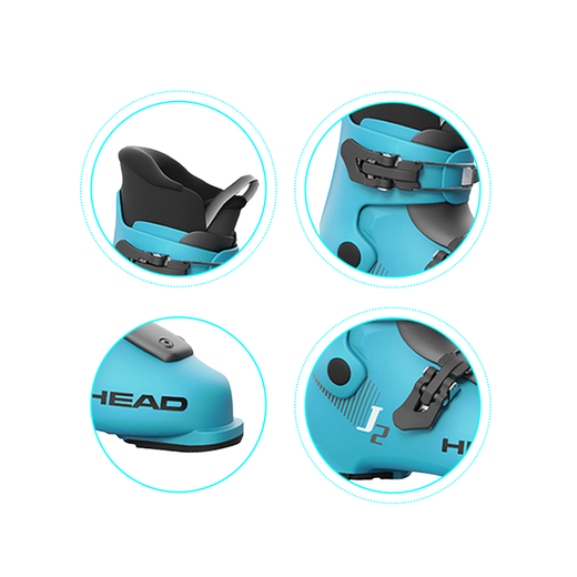 HEAD 24-25 New Ski Shoes for Children J2 Basic Entry All-Purpose Children's Ski Shoes 603557 Blue 31 (205mm)