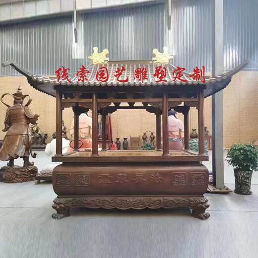 Xiao Xiaobuluo retro temple pure copper incense burner rectangular large outdoor eight-dragon column pig iron incense burner for fairy temples to use for incense, custom-made gold in various sizes