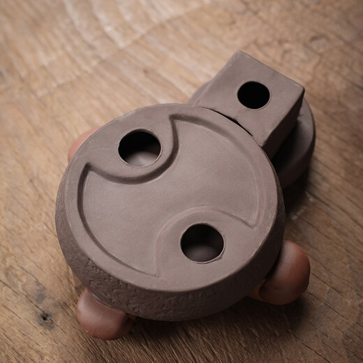 Yuxuan purple clay tea pet backflow incense burner ornaments piggy drinking water handmade cute mini wealth-seeking pieces tea table tea play blessing pig backflow incense burner--time comes and turns