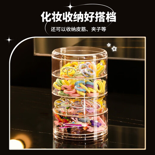 KAMAN powder puff storage box dust-proof multi-layer rotating cosmetic air cushion box makeup remover cotton transparent makeup egg storage shelf simple transparent color 360 free rotation 3 layers