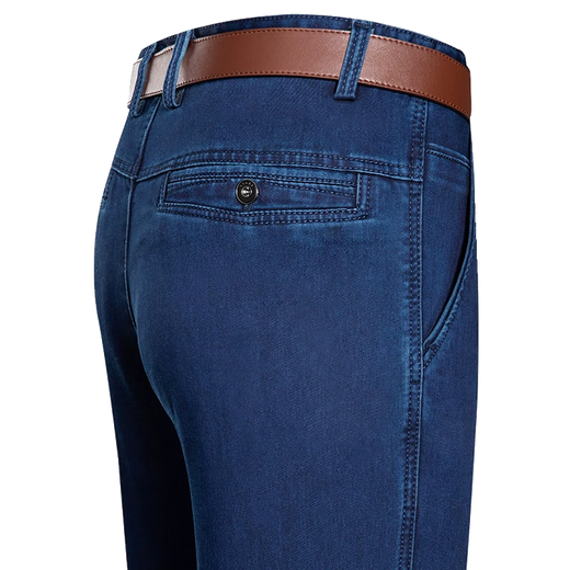 Pierre Cardin Light Luxury High-Waist Deep Jeans Men's Summer Loose Stretch Middle-aged and Elderly Dad Casual Straight Pants Thin Section 3892 Black Size 33