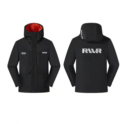 RVVR23 new hard shell mountaineering jacket, mountaineering pants, outdoor sports suit, fishing jacket, windproof, rainproof and waterproof 810 new style, down mountaineering jacket, black L