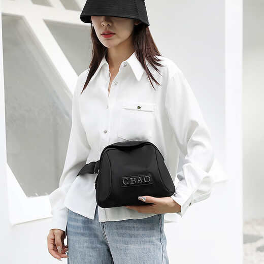 Mia's new one-shoulder small bag women's crossbody bag simple women's bag canvas bag versatile women's Oxford cloth shell bag black