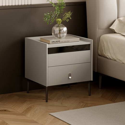 Gujia Home Modern Simple Bedside Table Bedside Storage Cabinet Cabinet Storage Bedside Table Bedroom Storage 7890 Bedside Table Beige