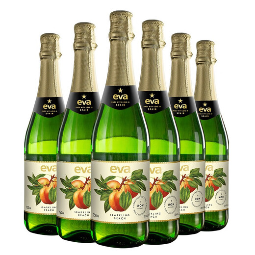 Aus Spanien importiert Eva EVA alkoholfreies Schaumgetränk mit Pfirsichgeschmack 750 ml*6