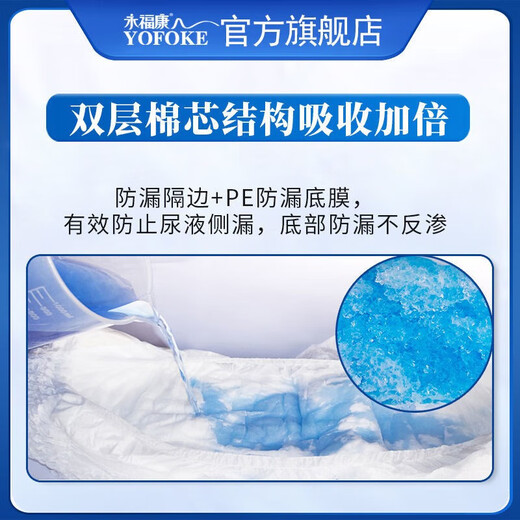 Yongfukang soft and breathable adult pull-up pants XL96 pieces, hip size 90-140cm, elderly maternity underwear type diapers