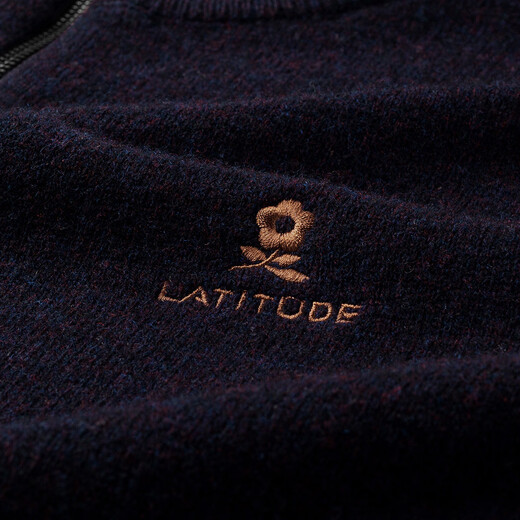 MONTAGUT winter men's 100% pure wool sweater half turtleneck zipper knitted sweater Navy 54