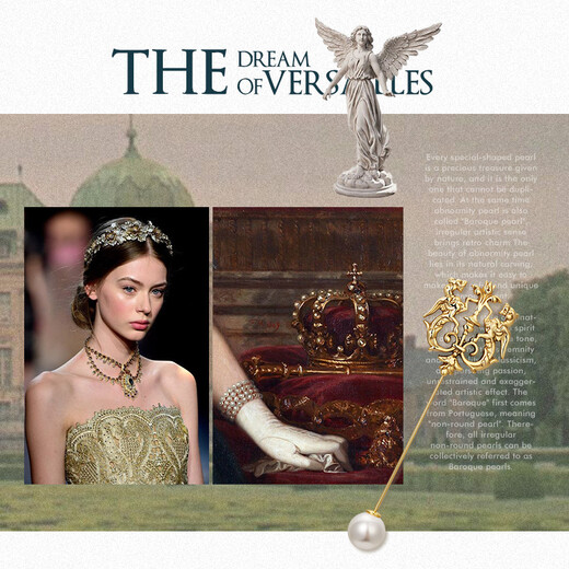 She s Akiko brooch Dream of Versailles Baroque high-end luxury corsage suit accessories birthday gift for girlfriend gold K0