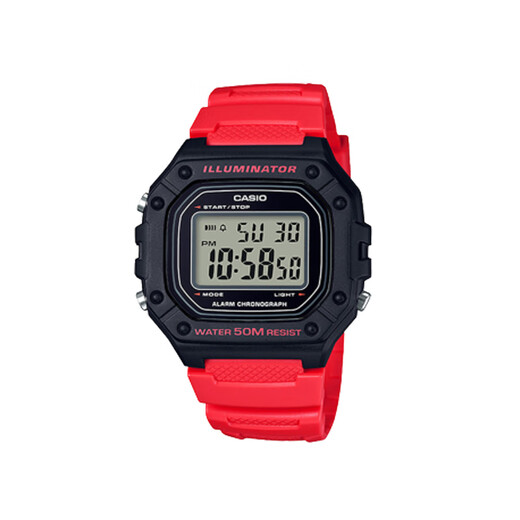 CASIO watch men's retro small square sports waterproof student men's and women's f91w series watch W-218H-4B