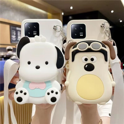 Leading three-dimensional Pacha dog coin purse Honor mobile phone case frog cartoon cute doll protective cover soft shell anti-fall crossbody backpack style coin purse white shell - Pacha dog coin purse + crossbody lanyard exclusive for Huawei nova5/nova5pro