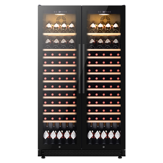 Bacchus double-door wine cabinet 150 bottles 1.76 meters Ice bar thermostatic cabinet multi-functional household tea cabinet fresh cabinet large capacity built-in air-cooled frost-free living room villa left wine display + right wine display (integrated dual temperature air cooling) 116 bottles