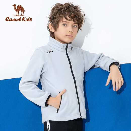 Camel children's clothing children's fleece jacket boys plus fleece warm jacket medium and large children's fleece jacket jacket liner A9W618232 indigo blue 160