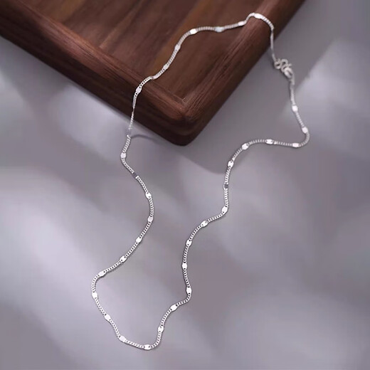 Chengyun 9999 sterling silver necklace for women, niche light luxury, high-end, pure silver neck chain, clavicle chain, birthday gift for girlfriend, 9999 pure silver piece chain, silver weight is about 2.3g