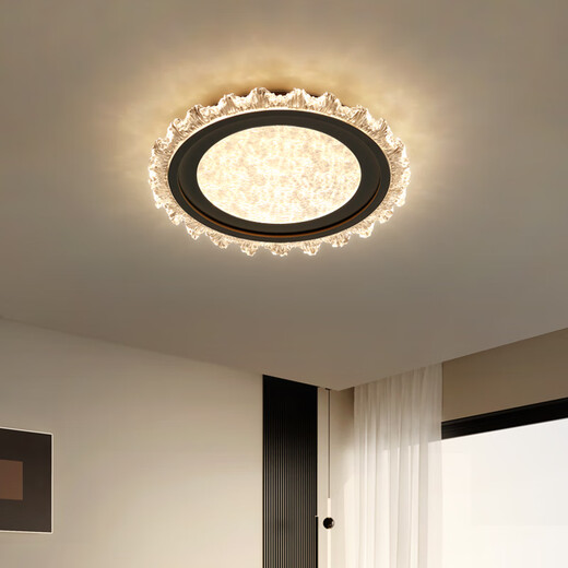 Forest cream style flower bedroom lamp simple modern creative warm full spectrum eye protection room ceiling lamp 2024 new DD-8253 small size 43CM white three-color dimming