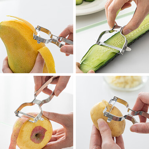 Frost Mountain Stainless Steel Peeling Knife Zigzag Fruit Peeling Knife Multifunctional Potato Peeler Fruit Planer Peeling Knife Serrated Blade Length 13cm* Width 7.5cm
