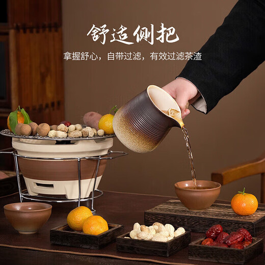 Qixuanyuan stove-cooked teapot, side-handled pot with lid, single pot utensil, household indoor high-temperature-resistant ceramic tea-making health pot