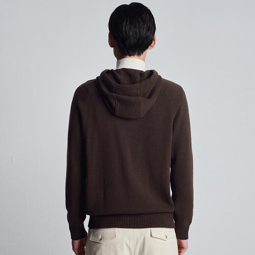 Angel Bird Wool Sweater Men's Autumn and Winter Men's Fashion Casual Soft Wool Long Sleeve Hooded Wool Sweater Tops for Men Dark Maroon L -48(175/96)