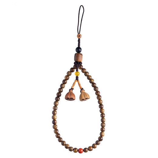 Timo agarwood mobile phone chain women's lanyard short wrist pendant Chinese style retro pendant sling A1738-1 agarwood mobile phone chain A23-108