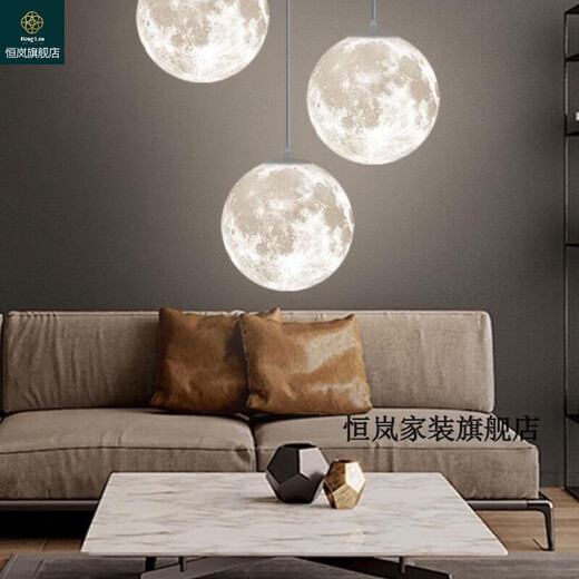 Guangdong Guangzhou Zhongshan lamp moon lamp chandelier moon starry sky bedroom corridor bedside window Nordic commercial shape window planet thickened moon diameter 20CM three-color light 2