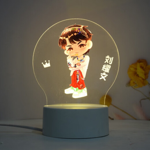 Chuning (CHUNING) Mother's Day celebrity peripheral custom-made ornaments bedside night light bestie boy student day gift girl friend Q version color printing - Wang Junkai usb warm color