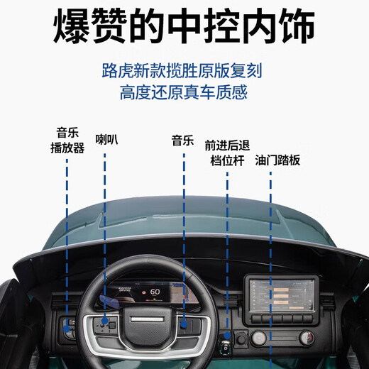 Xingchenhao Land Rover Range Rover Kinder-Elektroauto Allradantrieb mit ferngesteuertem Spielzeugauto kann im Geländewagen sitzen, Kinderwagen für Kinder, weiß poliert, Allradantrieb + Fernbedienung + Schaukel + Ledersitz + weiche Räder