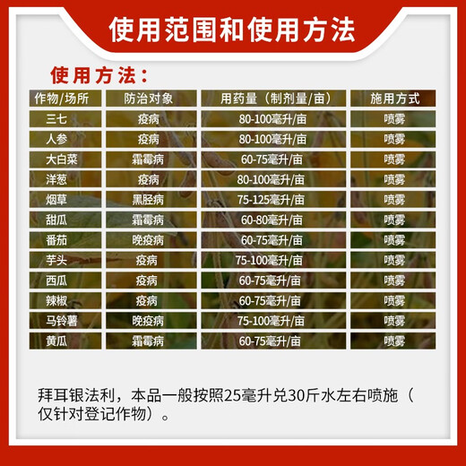 Bayer (BAYER) Bayer Silverfari propamocarb hydrochloride disease late blight cabbage cucumber downy mildew pesticide fungicide 25ml