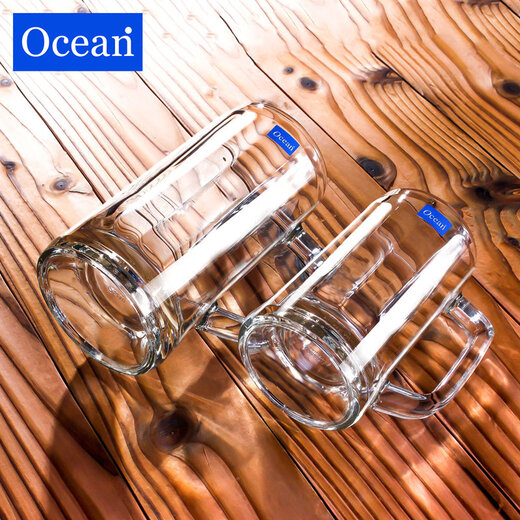 Ocean imported crystal transparent glass tea cup beer cup with handle large draft beer cup home hotel Munich large Munich 640mL